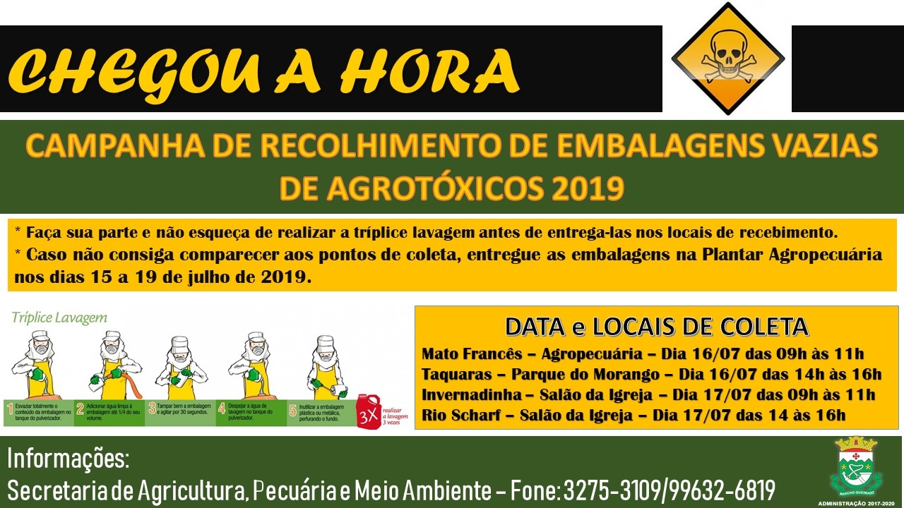 Campanha de Recolhimento de Embalagens Vazias de Agrotóxicos 2019