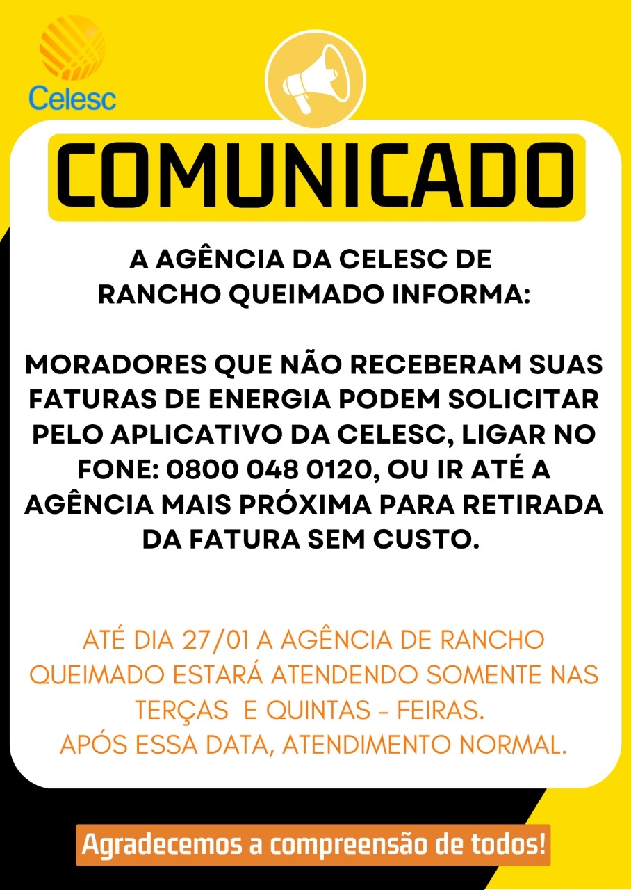 CELESC: Comunicado